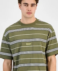 Hugo by Boss Men's Nostrilio Loose-Fit Engineered Stripe T-Shirt