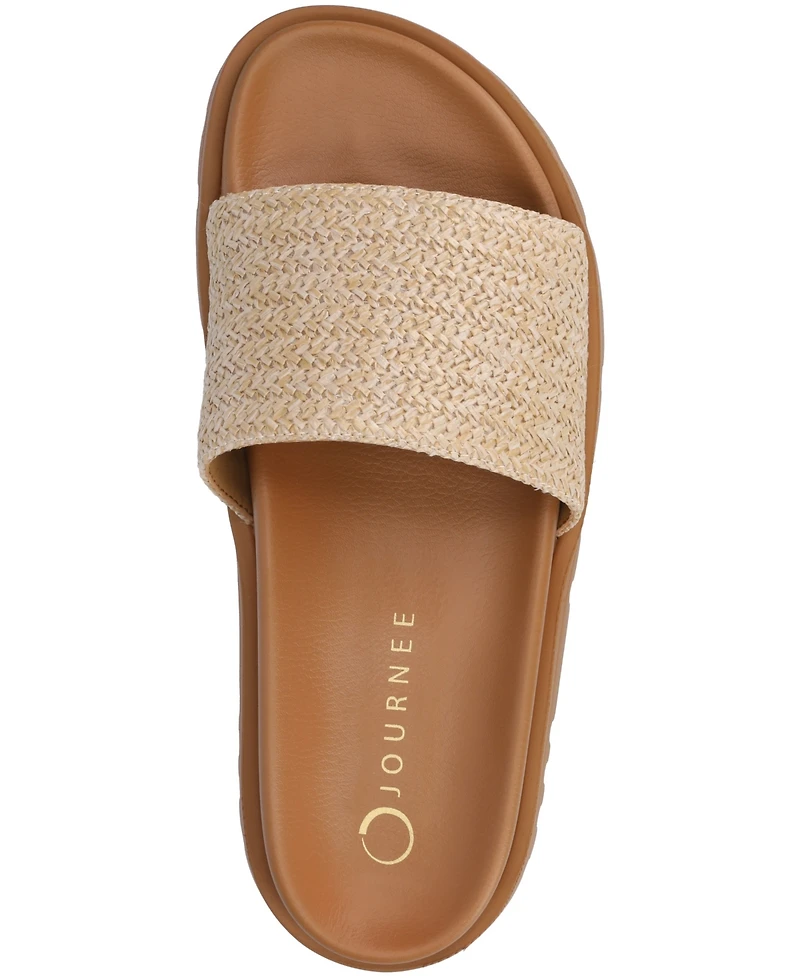 Journee Collection Women's Starr Slide Footbed Flat Sandals