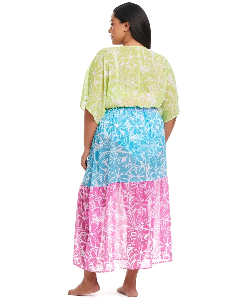 Bleu by Rod Beattie Plus Sock It To Me Chiffon Dress Swim Cover-Up