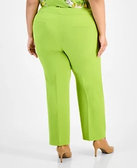 Kasper Plus Size Stretch-Crepe Straight-Fit Suit Pants