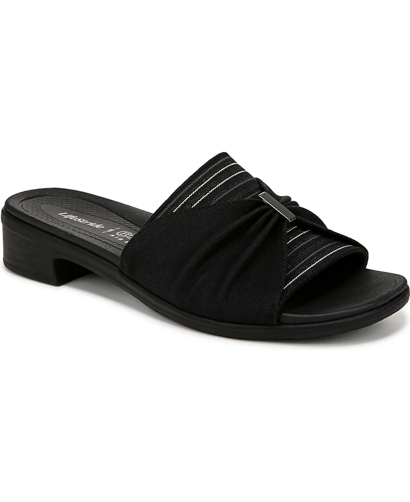 LifeStride Women's Paradise Washable Block Heel Slide Sandals