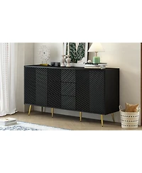 Streamdale Geometric Line Sideboard with Conical Legs