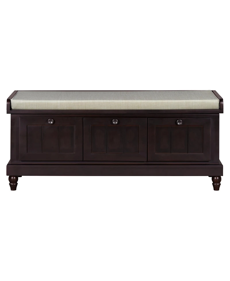 Streamdale Classic Storage Bench with Cushioned Seat and Three Drawers for Entryway and Living Room (Espresso)