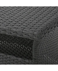 Streamdale All-in-One Outdoor Side Table with Umbrella Hole and Storage Shelf