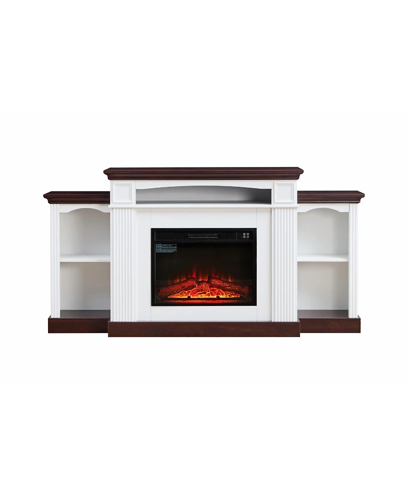 Streamdale Electric Fireplace Tv Stand for 70 inch Tv, 23 inch Fireplace with Mantel, Living Room Tv Stand with Remote Control