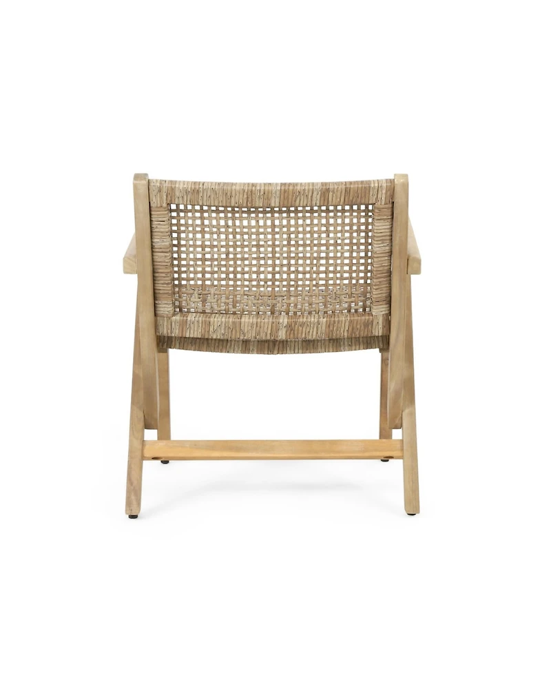 Streamdale Acadia Wood and Woven Wicker Set of 2 Club Chairs for Outdoor Relaxation
