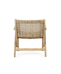 Streamdale Acadia Wood and Woven Wicker Set of 2 Club Chairs for Outdoor Relaxation