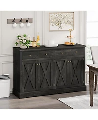 Streamdale Vintage Sideboard Cabinet 2 Drawers, 4 Doors, for Living Room, Bedroom, Kitchen