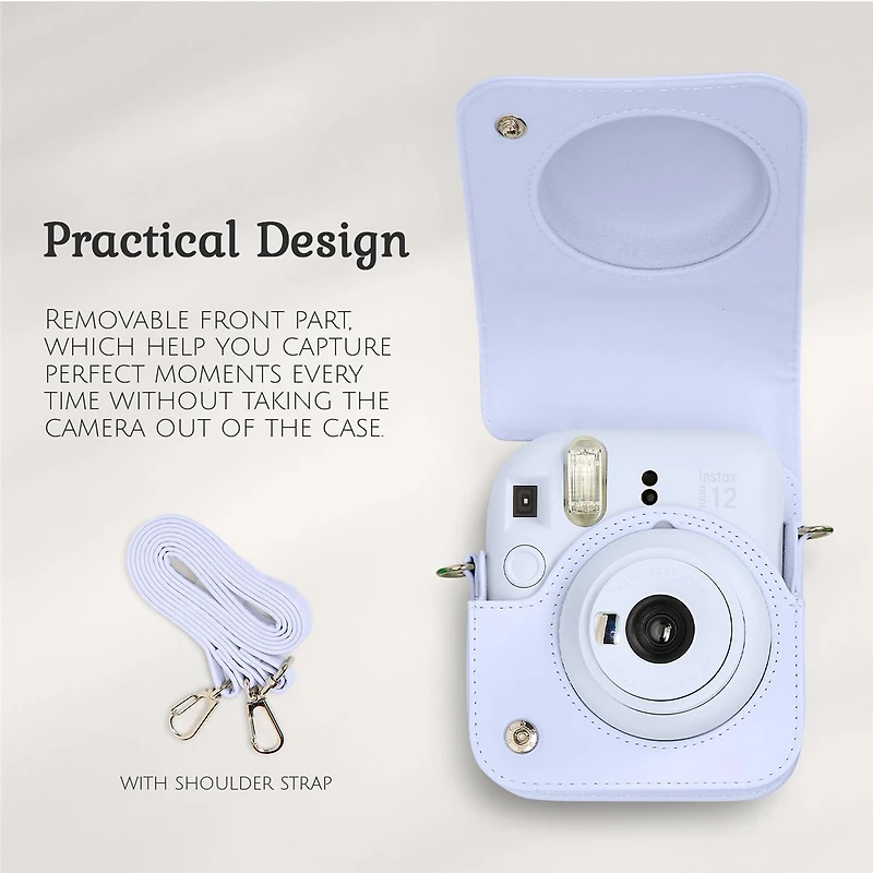 Fujifilm Fujifilm Instax Mini 12 Instant Film Camera, Pastel Blue Bundle with Instax Mini Custom Case, Accessory Kit and Daylight Film, 2x Twin Pack (