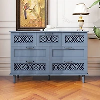 Vintage 7 Drawer Storage Cabinet Sideboard Buffet Cabinet Entryway Cabinet with Drawers Accent Storage Cabinet for Living Room Bedroom