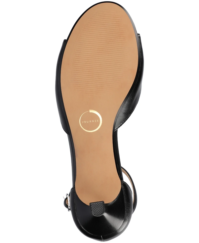 Journee Collection Women's Jezzie Peep Toe Kitten Heel Dress Sandals
