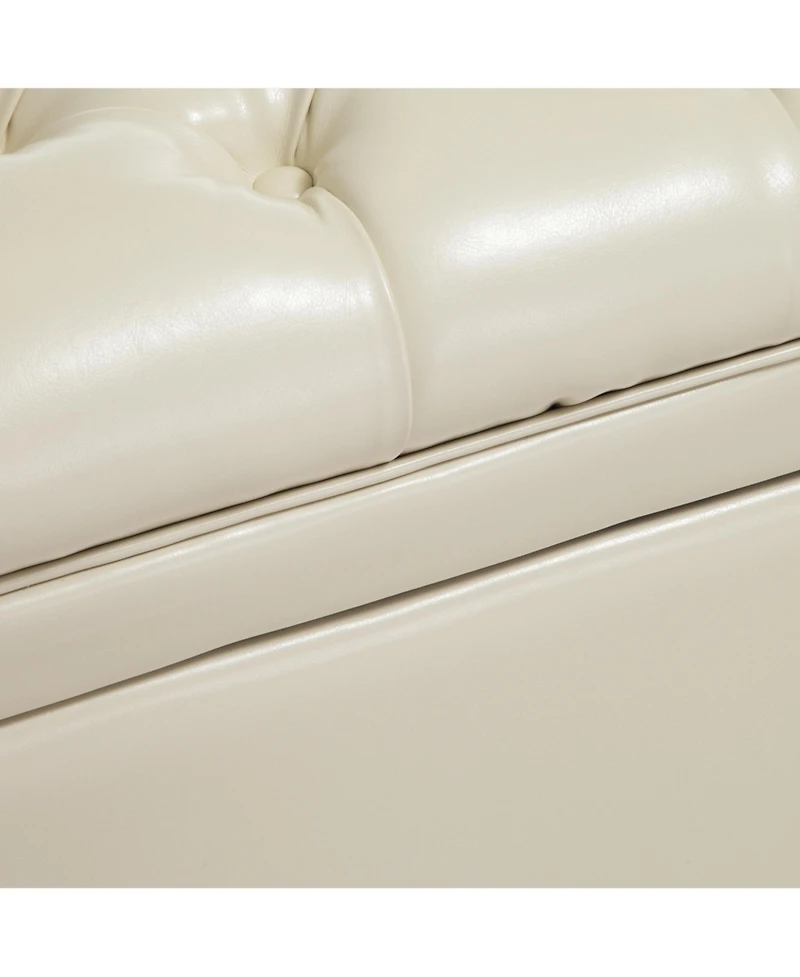 Streamdale Elegant Juliana Ottoman with Ample Storage and Sophisticated Bonded Leather