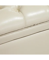 Streamdale Elegant Juliana Ottoman with Ample Storage and Sophisticated Bonded Leather