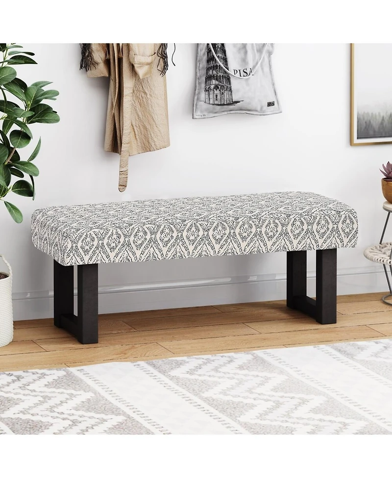 Streamdale Ashford Boho Fabric Bench Great Deal Furniture Boho Fabric Bench, Black Print