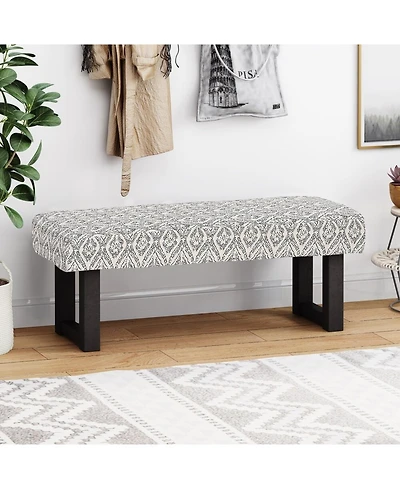 Streamdale Ashford Boho Fabric Bench Great Deal Furniture Boho Fabric Bench, Black Print