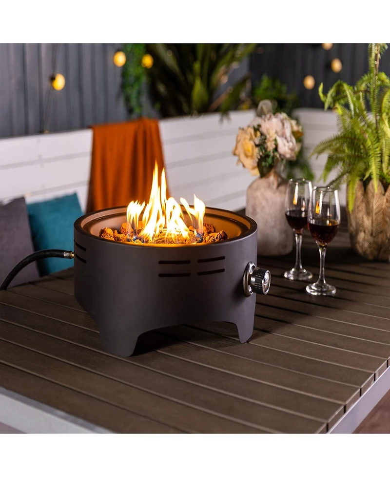 Streamdale 15 inch Outdoor Portable Propane Fire Pit, Tabletop Fire Pit with Quick Connect Regulator