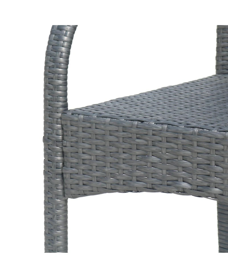 Streamdale Cascada Outdoor Wicker Barstool Chairs Set of 2 (Gray/Multi-Brown)