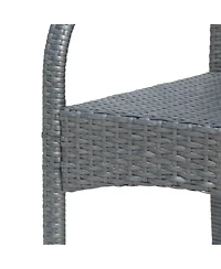 Streamdale Cascada Outdoor Wicker Barstool Chairs Set of 2 (Gray/Multi-Brown)