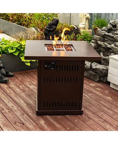 Streamdale 28IN Square fire pit table Propane Fire Table with Stainless steel lid