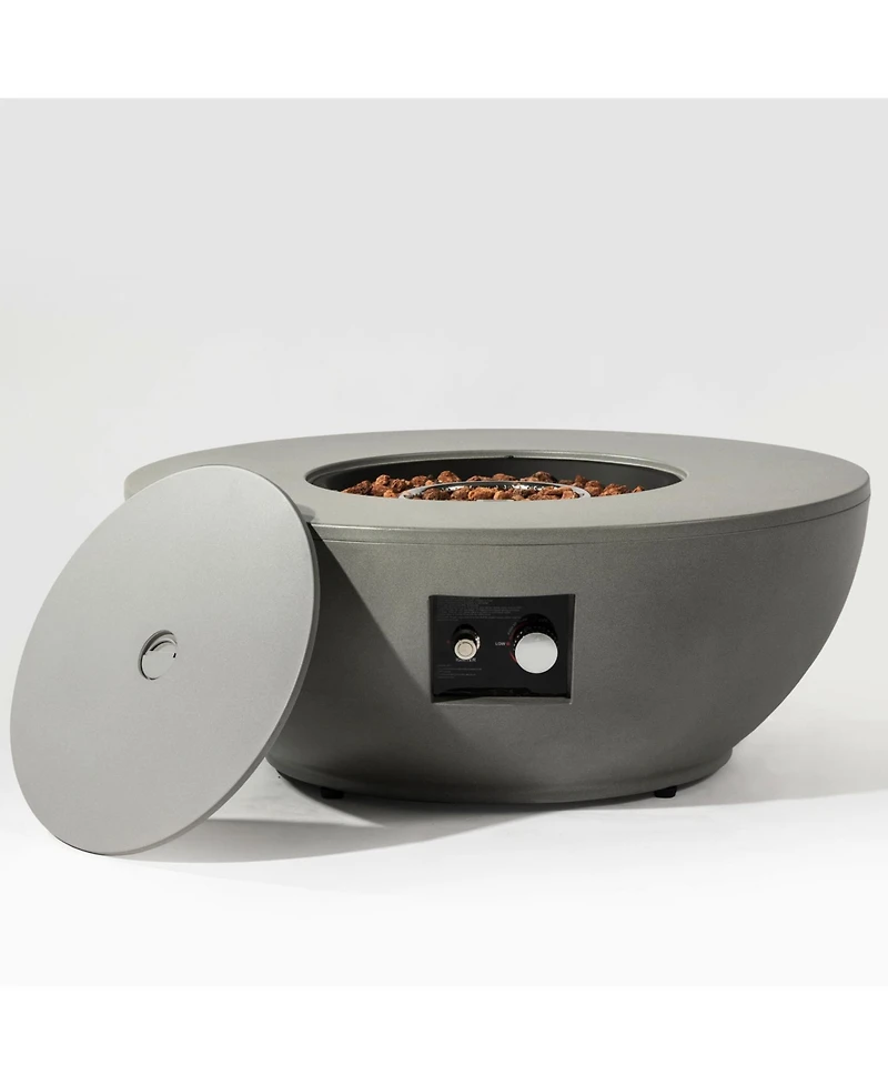 Streamdale Steel Propane Fire Bowl Outdoor Round Propane Fire Pit with Tank Holder