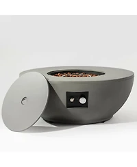 Streamdale Steel Propane Fire Bowl Outdoor Round Propane Fire Pit with Tank Holder