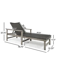 Acacia Wood Adjustable Chaise Lounge with Armrests for Enhanced Outdoor Relaxation