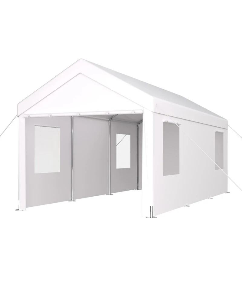 Streamdale 10' x 20' Portable Carport Garage with Roll-up Doors and Ventilated Windows