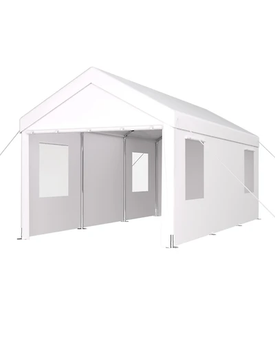 Streamdale 10' x 20' Portable Carport Garage with Roll-up Doors and Ventilated Windows