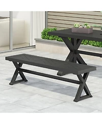 Streamdale Outdoor Dining Bench, Antique Matte Black