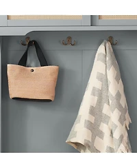 Streamdale Hall Tree Entryway Bench with Shoe Storage, Rattan, Gray (40"W x 18"D x 64"H)