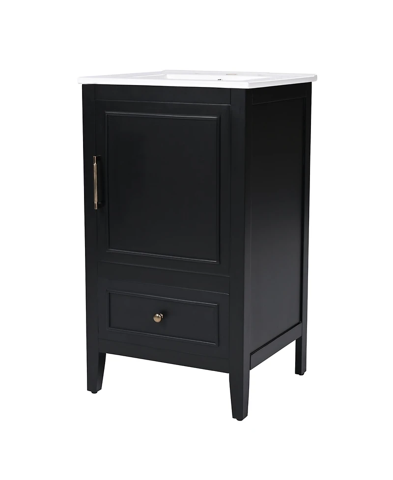 Streamdale 20" Black Vanity with Sink, Cabinet Door & Drawer