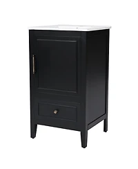 Streamdale 20" Black Vanity with Sink, Cabinet Door & Drawer