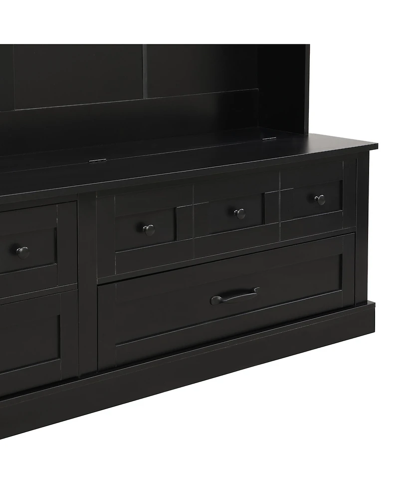 Streamdale 3-in-1 Wide Hall Tree with Storage Bench and Coat Rack