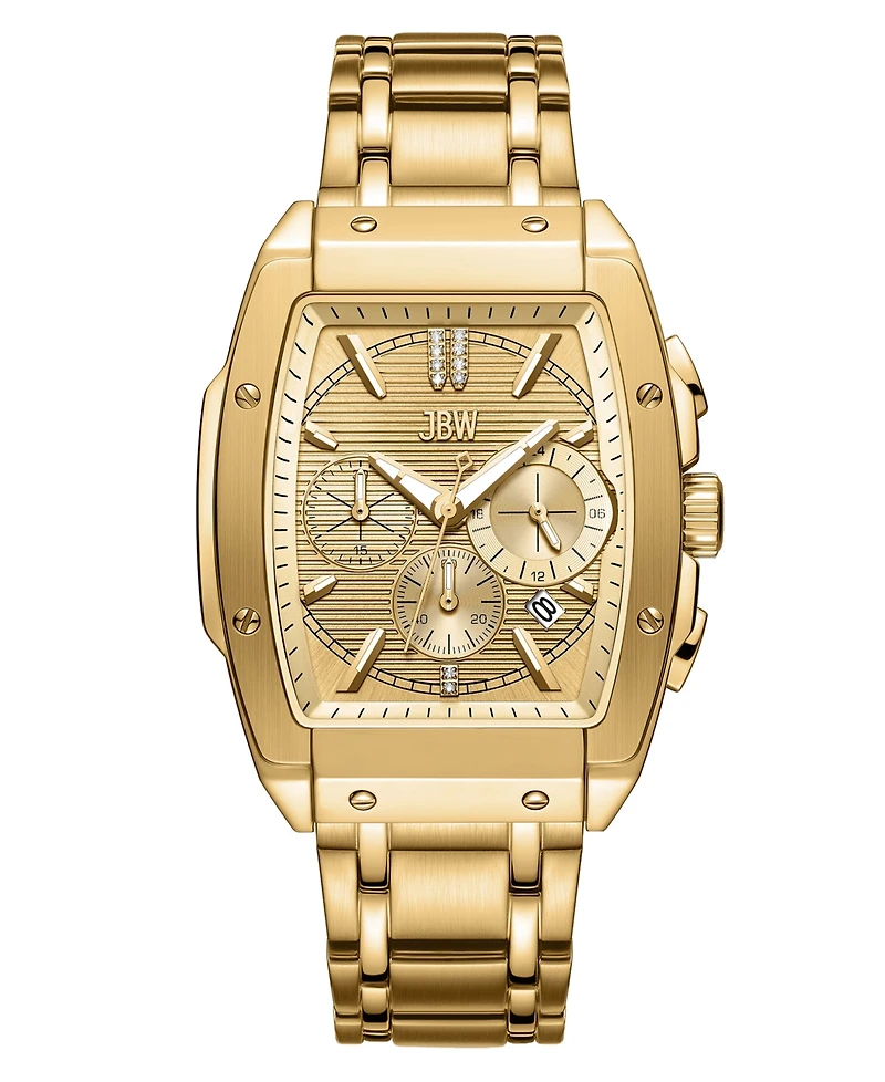 Jbw Men's Echelon Diamond Gold-Plated Stainless-Steel Watch