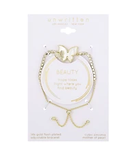 Unwritten Cubic Zirconia Mother of Pearl Butterfly Bolo Bracelet
