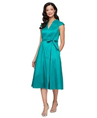 Alex Evenings Womens Belted A Line Dress
