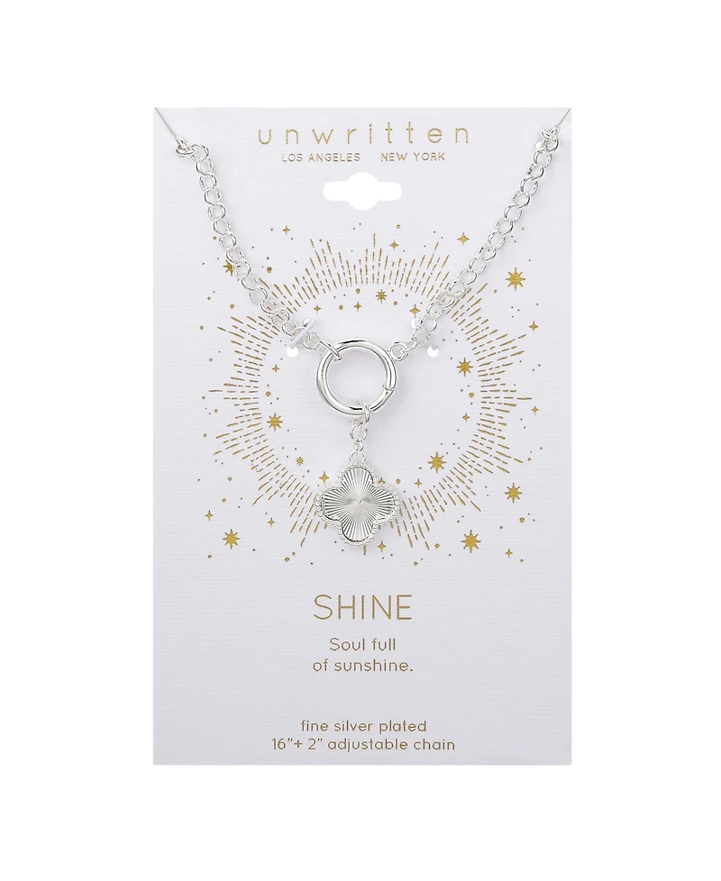 Unwritten Diamond Cut Clover Pendant Necklace