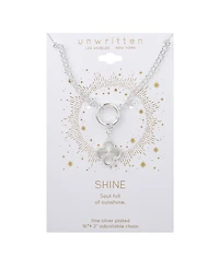 Unwritten Diamond Cut Clover Pendant Necklace