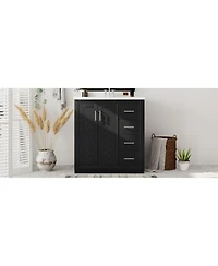 Streamdale 30" Solid Wood Bathroom Vanity Set with Resin Sink and Soft Close Storage