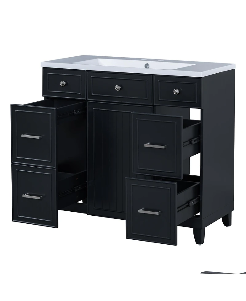 Streamdale 36" Vanity Set with Sink Black Shaker, Soft Close