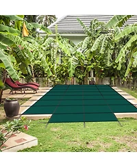 Pool Safety Cover for 18x36ft Inground Pools, Step Area, Green Mesh