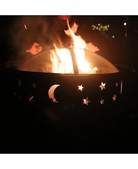 Streamdale Fire Pit 32 Inch Outdoor Wood Burning Firepit with Screen Patio round about the moon and stars