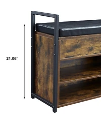 Streamdale 39" Storage Bench with Cushion and Lift-Top for Shoes, Entryway