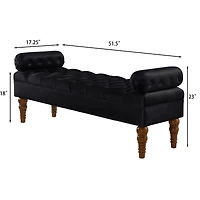 Streamdale Velvet Bed Bench with Tufted Button, Multipurpose Bolster Bench