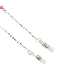 2028 Silver-Tone Dog Paws Round Pink Acrylic Bead Necklace