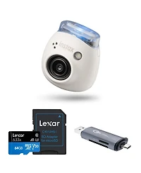 Fujifilm Instax Pal Digital Camera, Powder Pink, Bundle with 64GB Memory Card and Otg Reader