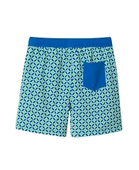 Toddler/Child Boys Green Geo Print Swim Trunk
