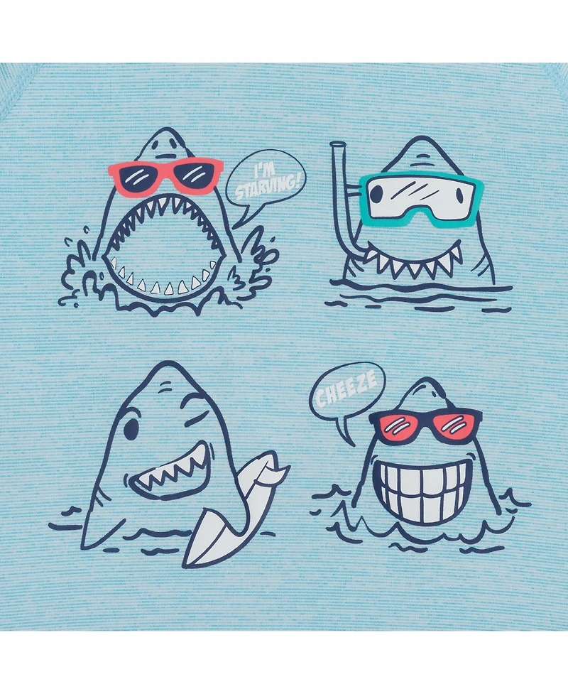 Toddler/Child Boys Shark Graphic Rashguard Set