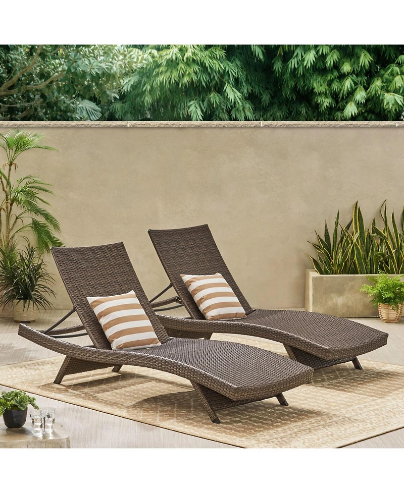 Streamdale Cozy Outdoor Chaise Lounge Set Premium Faux Rattan and Aluminum Construction for Backyard Relaxation