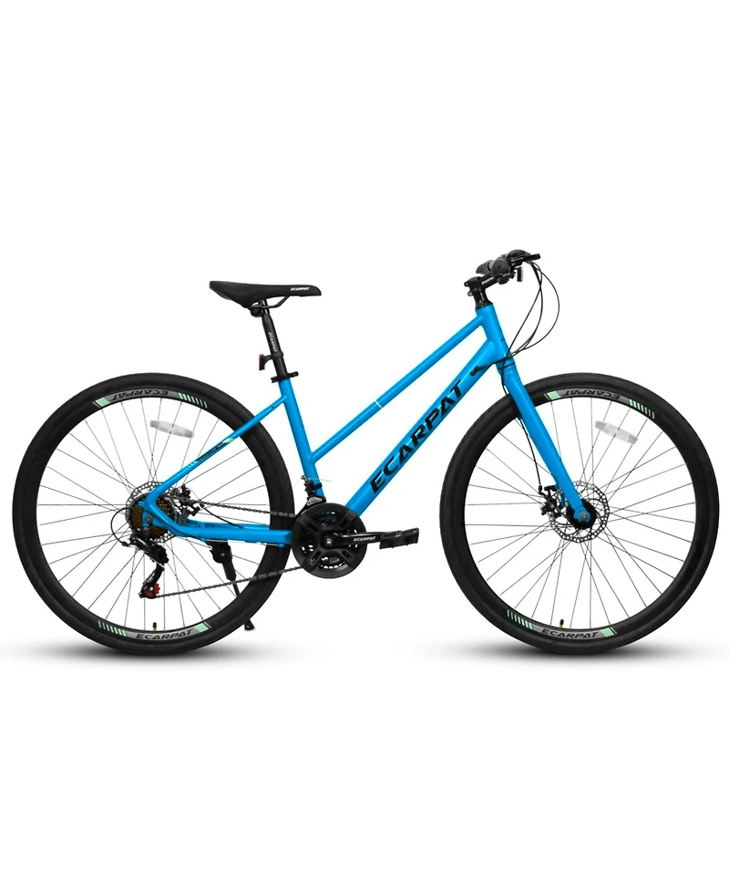 Streamdale 700C Road Hybrid Bike for Adult, 21-Speed Road Bike Road Bicycle Carbon Steel Frame/Dual-Disc Brakes/Multiple Colors
